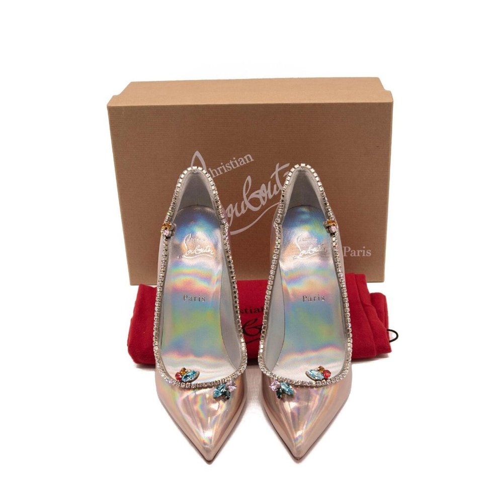 Christian Louboutin Chick Queen Pointed Toe Pump Wood Rose 37 EU - Picture 2 of 9